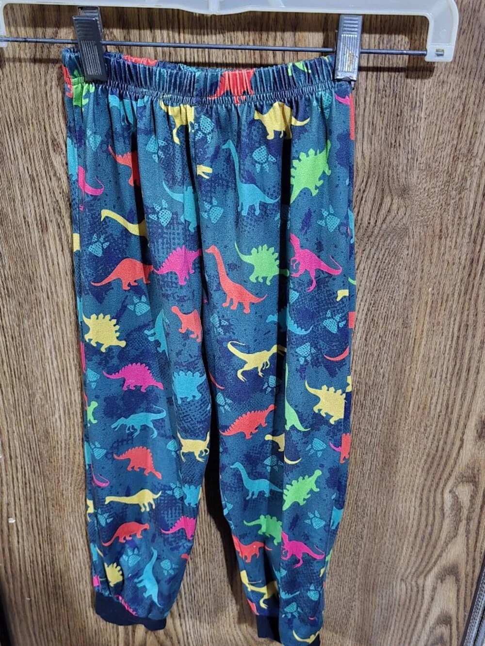 Pair of 2 Boys Pajama Pants Footballs and Dinosaurs Size 5T